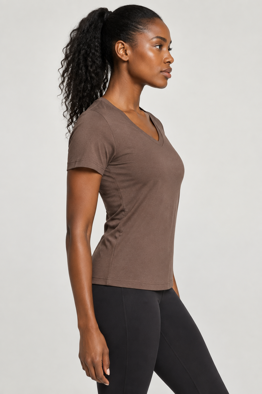 The Essential Women's V-Neck — Mocha