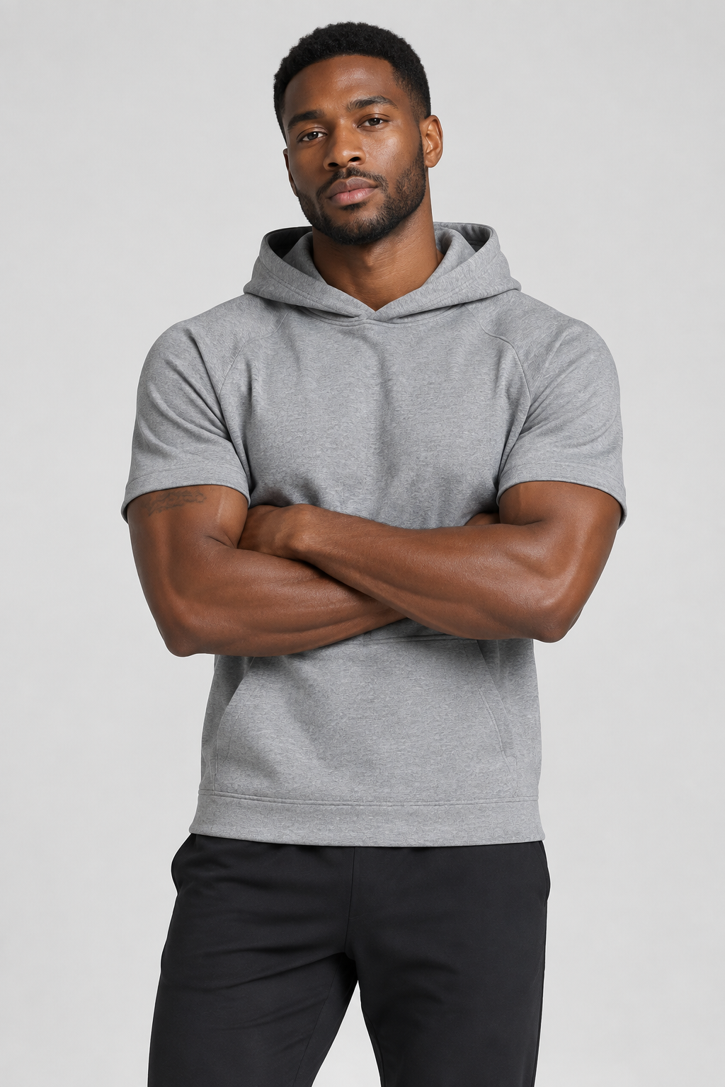 The Essential Short Sleeve Hoodie — Grey