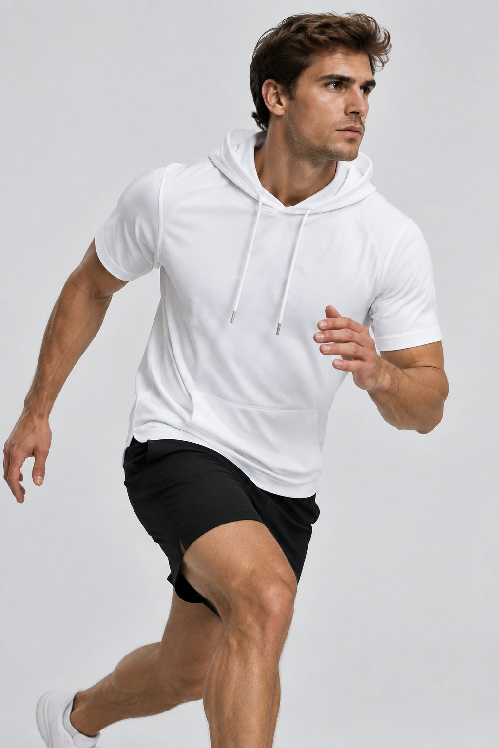 The Essential Short Sleeve Hoodie — White