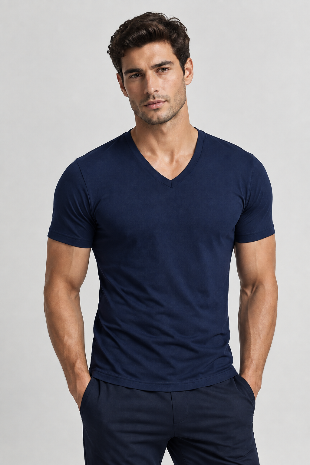 V-Neck — Navy